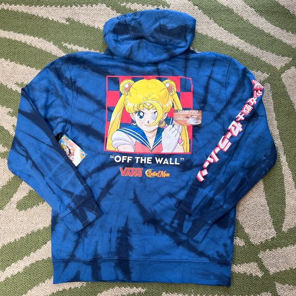 Vans Other - Vans x Sailor Moon Fleece Tie Dye Blue Black Pullover Hoodie Men's NWT
